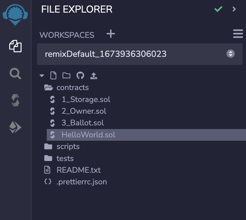 New file in the Remix IDE
