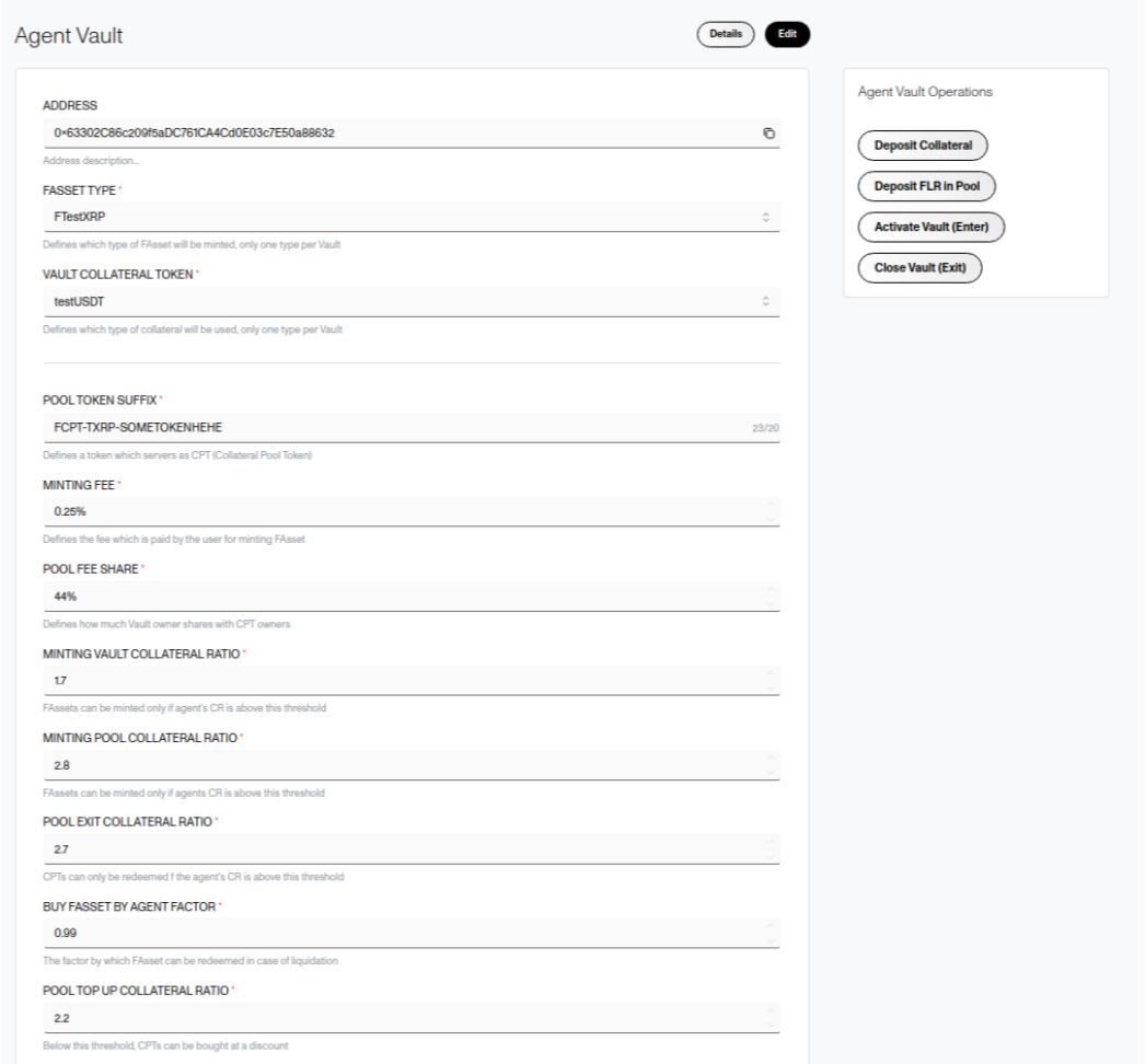 Agent Vault Settings