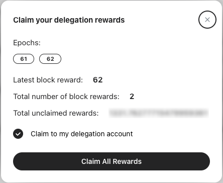 Claim your delegation rewards