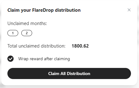 FlareDrop claiming confirmation